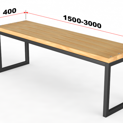 Уличная скамейка без спинки 'Прямоугольник'