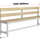 Скамейка для раздевалки со спинкой разборная