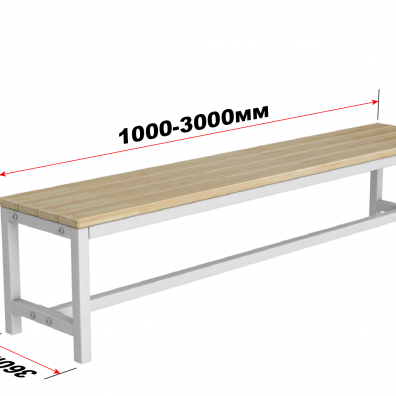 Скамейка для раздевалки без спинки разборная