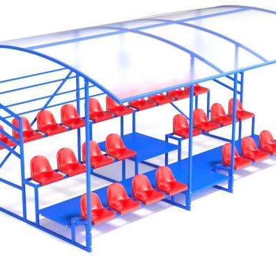 Трибуна с навесом, ограждением, 3-х рядная