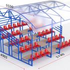 Трибуна с навесом, с ограждением, 5-ти рядная