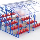 Трибуна с навесом, с ограждением, 5-ти рядная