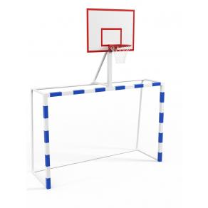 Ворота минифутбольные/гандбольные с баскетбольным щитом из фанеры