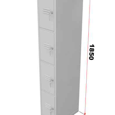 Шкаф для раздевалок металлический четырехдверный, ширина 300 мм