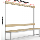 Скамейка для раздевалки c вешалкой односторонняя