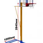 Мобильная баскетбольная разборная стойка с регулировкой высоты