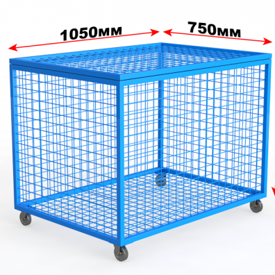 Тележка для хранения и перевозки мячей, металлическая сетка
