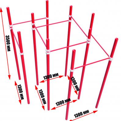 Турник квадратный с дополнительными перекладинами