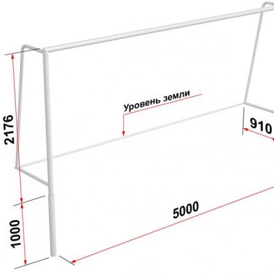 Ворота юниорские/тренировочные/пляжные (5х2м) разборные