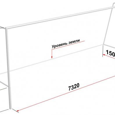 Ворота футбольные (7.32х2.44м) разборные