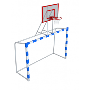 Ворота минифутбольные/гандбольные с баскетбольным щитом из оргстекла