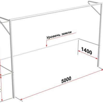 Ворота футбольные (5х2 м) разборные с консолью для натяжения сетки