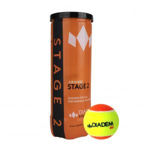 Мячи для большого тенниса детские DIADEM Stage 2 Orange Ball, BALL-CASE-OR, 8-10 лет, упаковка 3 мяча