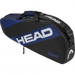 Сумка-чехол HEAD Team Racquet Bag S, 262334-BLBK, с карманом, на 3 тен.ракетки, черно-синий d4281