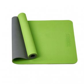 Коврик для йоги TORRES Comfort 6 YL10096, толщина 6 мм, TPE, зелено-серый