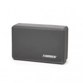 Блок для йоги TORRES, YL8005GR, размер 8x15x23 см, материал ЭВА, серый
