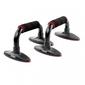 Упоры для отжимания TORRES Push-Up Bars металл, PL5015, эрг. форма, съем. основания, черн-крас