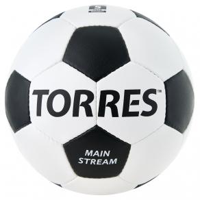 Мяч футб. TORRES Main Stream, F30185, р.5, 32 пан. ПУ, 4 под. слоя, руч. сшивка, бело-черный