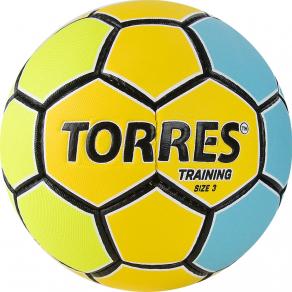 СЦ*Мяч ганд. TORRES Training, H32153, р.3, ПУ, 4 подкл. слоя, руч. сшивка, желто-голубой