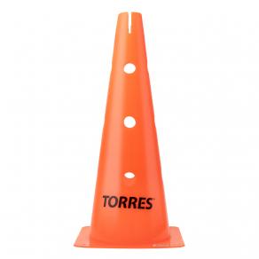 Конус трен. TORRES, TR1011, пластик, высота 46 см, с отв. для штанги TORRES, оранжевый