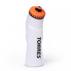 Бутылка для воды TORRES, SS1028, 750 мл, мягкий пластик, прозрачная, оранжево-черная крышка