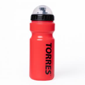 Бутылка для воды TORRES, SS1066, 550 мл, крышка с колп., мягк. пласт., красная, черная крышка