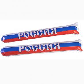 Надувные палки-стучалки Россия, FAN-05, комплект из 2х шт., бело-сине-красный