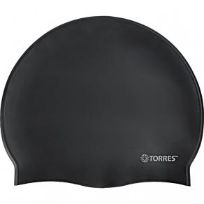 Шапочка для плавания TORRES Flat, SW-12201BK, черный, силикон