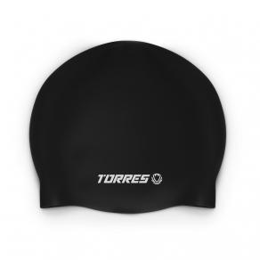 Шапочка для плав. TORRES, SW-12507BK, черный, силикон
