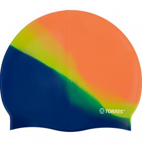 Шапочка для плав. TORRES Flat, SW-12202MG, оранжевый мультиколор, силикон
