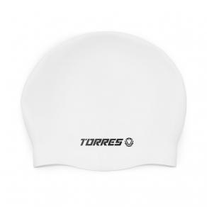Шапочка для плав. TORRES, SW-12507WT, белый, силикон
