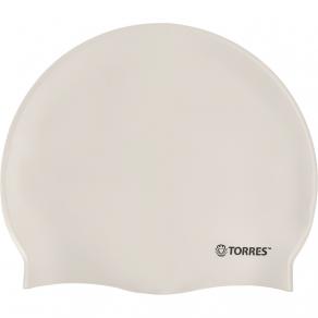 Шапочка для плав. TORRES Flat, SW-12201WT, белый, силикон