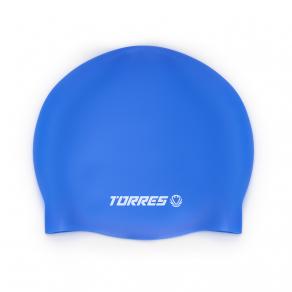 Шапочка для плав. TORRES, SW-12507BL, синий, силикон