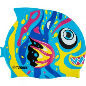 Шапочка для плав. дет. TORRES Junior, SW-12206AF, голубой, силикон