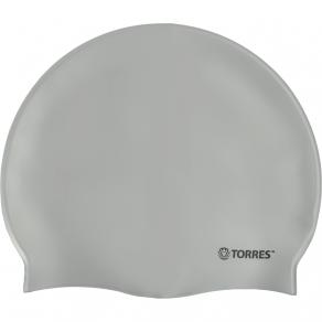 Шапочка для плав. TORRES Flat, SW-12201SV, серебристый, силикон