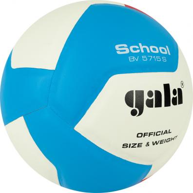Мяч вол. GALA School 12, BV5715S, р. 5, син.кожа ПУ, под.сл. пена, клеен,бут.кам,бел-гол-красн