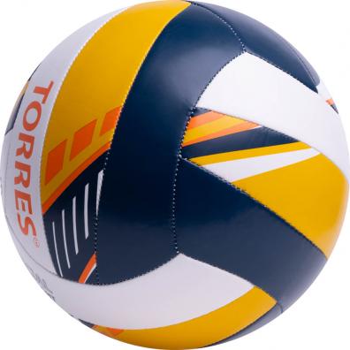 Мяч вол. TORRES Simple Orange, V323125, р.5, синт.кожа (ТПУ), маш. сшивка, бут.кам,бел-желт-синий