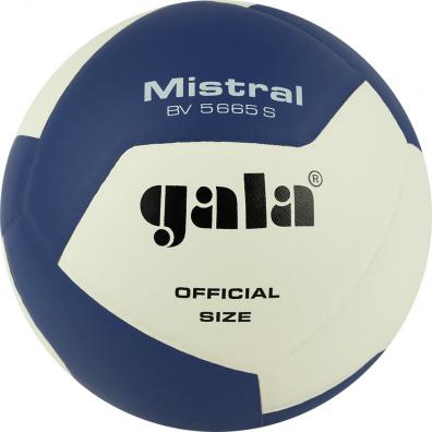 Мяч вол. GALA Mistral 12, BV5665S, р. 5, синт. кожа ПУ, клееный, бут. камера, бело-синий