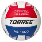 Мяч вол. TORRES VB 1000, V32415, р.5, синт.кожа (микрофибра), клееный, бут.кам, бел-син-красный