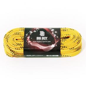 Шнурки для коньков BIG BOY Comfort Line с пропиткой, BB-LACES-CL-244YL, полиэстер, 244см,желтый